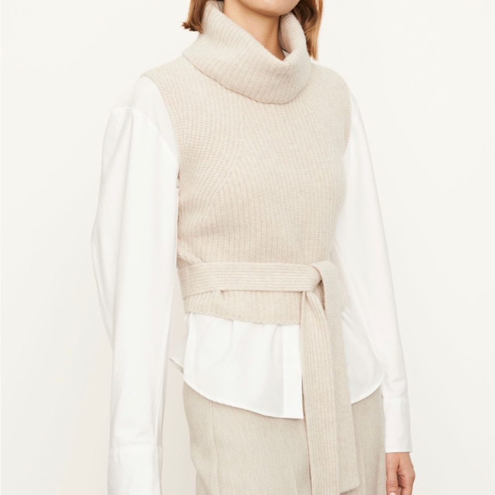Vince Tie Waist Turtleneck Sweater Vest, size L, never worn
